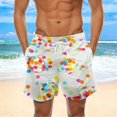 thumbnail image 3 of Aayomet Shorts de Bain pour Hommes avec Poche, Boucle, Col à Revers (Rose Vif, TTG), 3 of 4