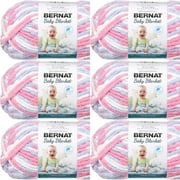 Spinrite Bernat Baby Blanket Big Ball Yarn Pink & Blue Ombre, 1 Pack of 6 Piece