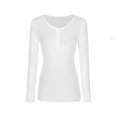 thumbnail image 4 of tarylea Going out Tops for Women Long Sleeve Shirt Round Neck Neckline Button up Shirts Slim Fitted Casual Dailywear, 4 of 4