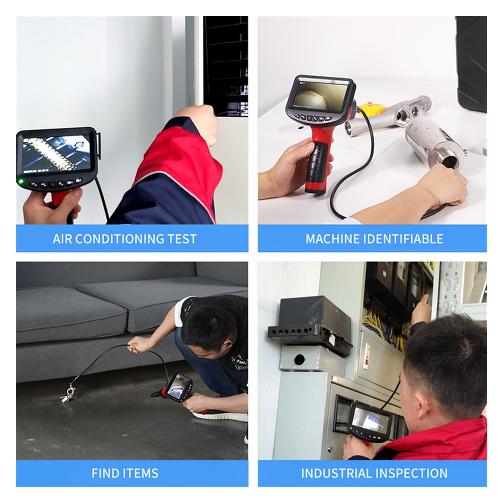 Digital Inspection Camera With 4.3" LCD Monitor IP67 Waterproof Borescope 1080P Dual Endoscope Camera With 6 LED 32GB TF Card , User-Friendly Borescopes