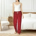 thumbnail image 5 of Uemuo Vintage Burgundy Pattern Women's Wide Leg Palazzo Lounge Pants with Pockets Light Weight Loose Comfy Casual Pajama Pants-Large, 5 of 9