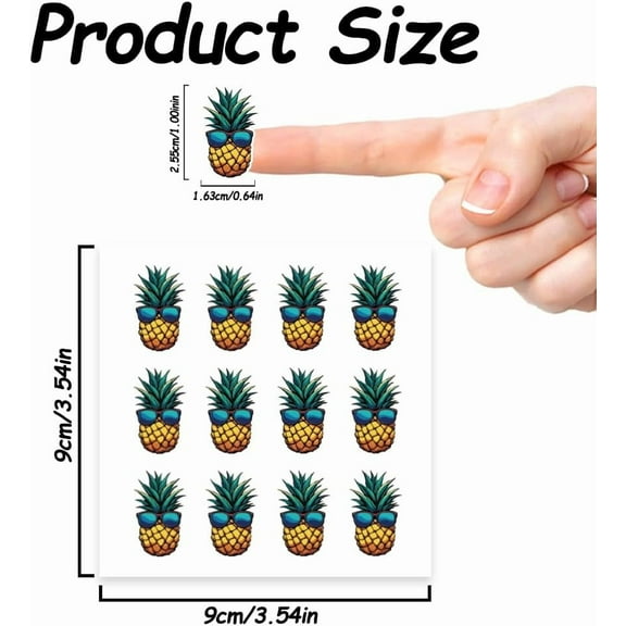 240Pcs Pineapple Sunglasses Stickers 18x24mm Fruit Stickers Pineapple Stickers Handbook Fruit Stickers Self-Adhesive Paper Decorative Stickers for Scrapbooking Car Notebook Bike Car