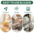 thumbnail image 6 of Walchoice Rectangle Air Fryer Rack, 3 Layers Stackable Dehydrator Racks with Clamp & Silicone Feet, Stainless Steel Air Fryer Accessories for Normal Oven Pot, Oven & Dishwasher Safe, 5.3” x 7.7”, 6 of 9