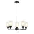 thumbnail image 2 of Millennium Lighting Inc Millennium Lighting Amberle in Brushed Nickel or Matte Black 5 Light Chandelier with Frosted White Shades Matte Black Painted, 2 of 7