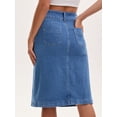 thumbnail image 4 of DARING DIVA Women's Stretchy Below Knee Length Jean Skirts Small Blue, 4 of 7