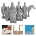 thumbnail image 4 of WEUVEB 8-Piece Grey Ancient China Terracotta Figurines Set for Table Decoration and Collectible Display, 4 of 8