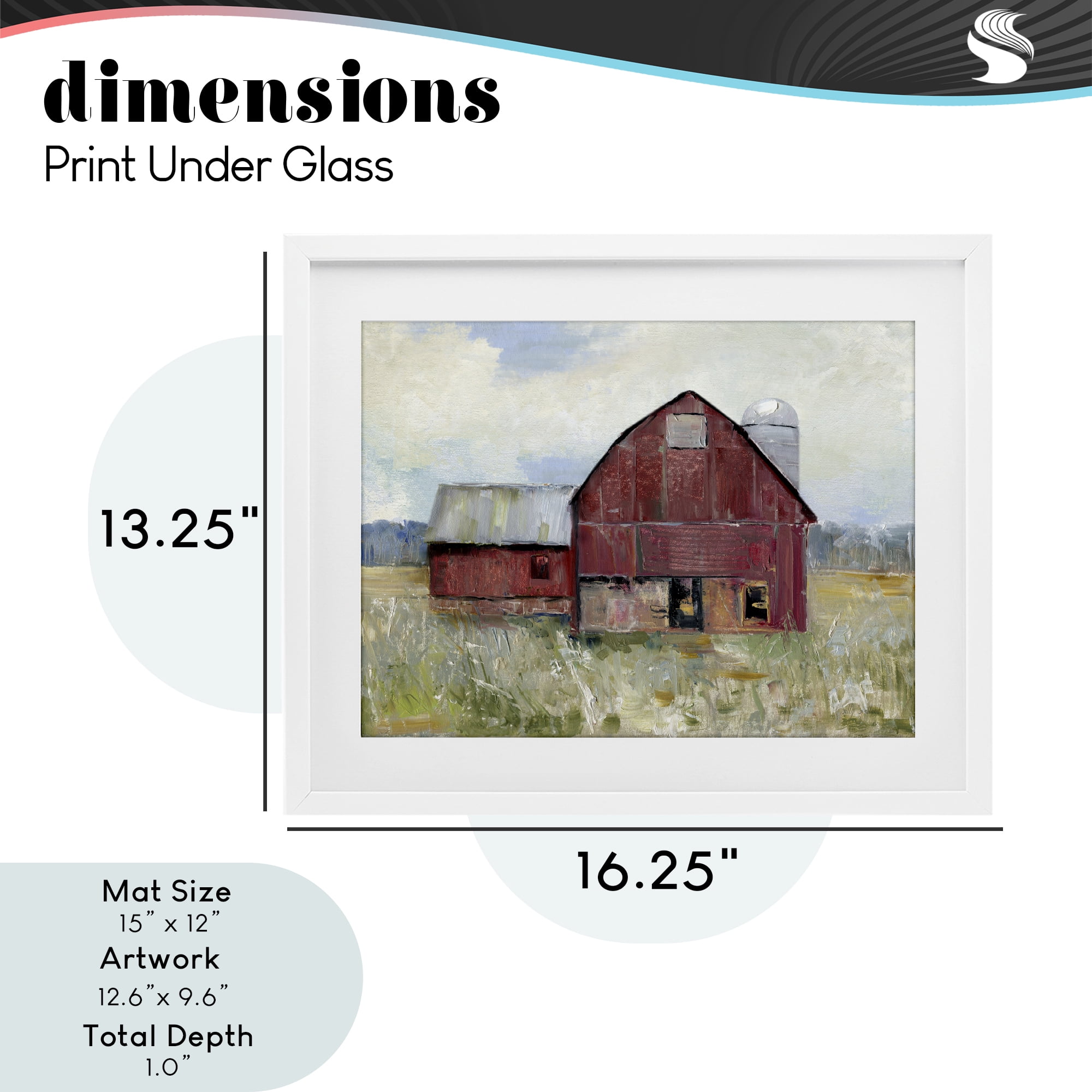 Stupell Industries Red Rugged Barn White Framed Print Under Glass, design by Sally Swatland
