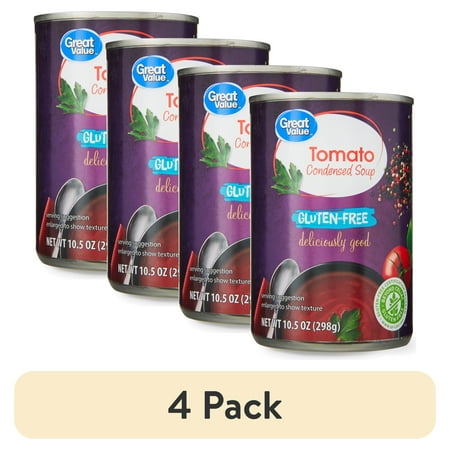 (4 pack) Great Value Gluten-Free Tomato Condensed Soup 10.5 oz