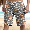 thumbnail image 4 of Fiaer DIY Gift for Men Customized Swim Trunks Personalized Quick Dry Swimwear Board Shorts with Face Grey XXL, 4 of 9