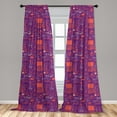 thumbnail image 5 of Ambesonne Gaming Curtains, Game Items Illustration Art, Pair of 28"x63", Purple Burnt Sienna, 5 of 5