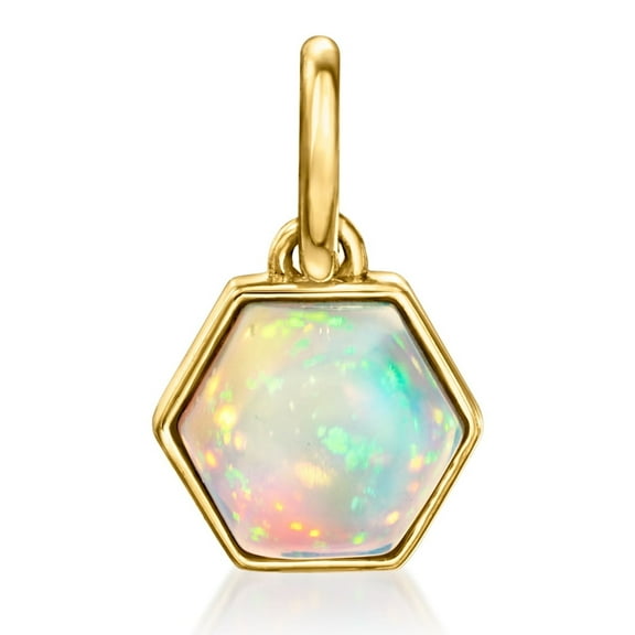 Pure Collection by Ross-Simons Opal Geometric Charm in 14kt Yellow Gold, Women's, Adult