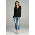 thumbnail image 3 of Emmalise Women's Plain Basic Cotton Spandex Scoop Neck Long Sleeve T Shirt, 3 of 5
