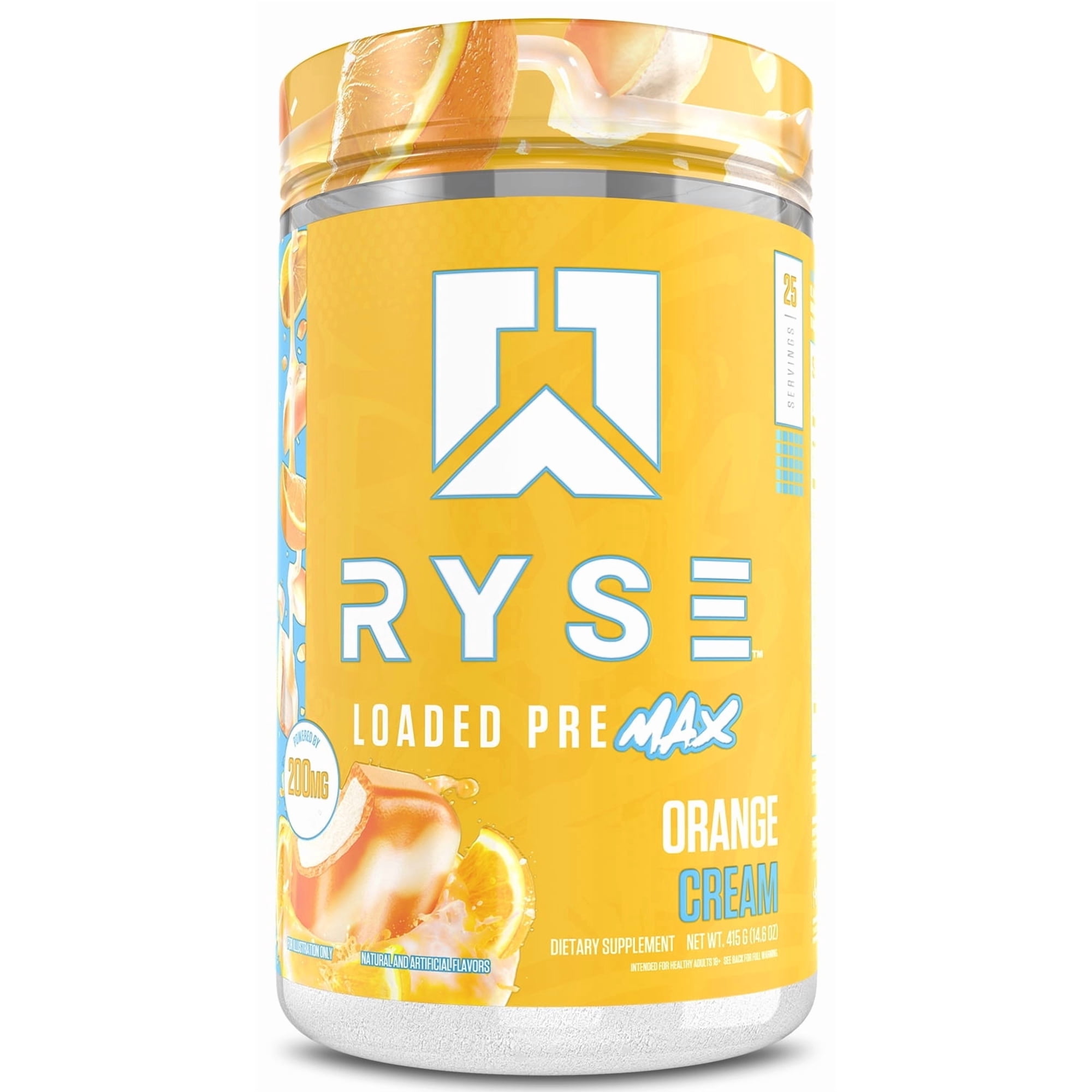 RYSE Loaded Pre Max Daily Pre Workout Powder - Orange Cream - 25 Servings
