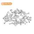 thumbnail image 3 of Uxcell 200Pack 2.5mm x 6mm remaches semitubulares de cabeza plana de aluminio tono plateado, 3 of 6