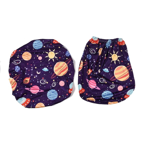 Polyester Spandex Stretchy Chair Cover Planet 390~400x370~390mm 2pcs/set