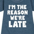 thumbnail image 3 of Instant Message - I'm The Reason We're Late - Toddler & Youth Girls Fleece Dress, 3 of 6