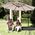 thumbnail image 5 of Dkelincs Offset Cantilever Umbrella 10 FT Patio Umbrella with Base & Stand Outdoor Umbrella with Crank & Cross Base for Garden, Deck, Backyard, Pool and Beach, Beige, 5 of 8