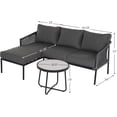 thumbnail image 3 of Grand Patio Outdoor 3-Piece Patio Furniture Small Sectional Sofa Set for Garden Backyard, Gray, 3 of 8