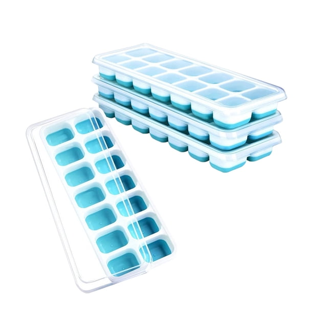 El molde de la bandeja de cubitos de hielo con tapa con 14 cubitos de hielo se puede apilar de forma flexible Wmkox8yii hjk5924