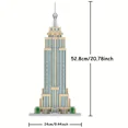 thumbnail image 2 of 3819-Piece Empire State Building Block Set - Realistic Miniature Architecture Model Kit, Collectible Landmark Building Toy for Adults, Perfect Home Decor Gift, 2 of 7