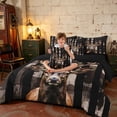thumbnail image 3 of Manfei Hunting Deer Full Size Bedding Sets, Camo Flag Full Size Bed in a Bag, Black Brown, Black Reversible 7pcs, 3 of 6