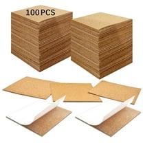 100PCS Self Adhesive Cork for Coasters, Bulk 4x4inch Coaster Bottoms Self Adhesive,Squares Cork Pads with
