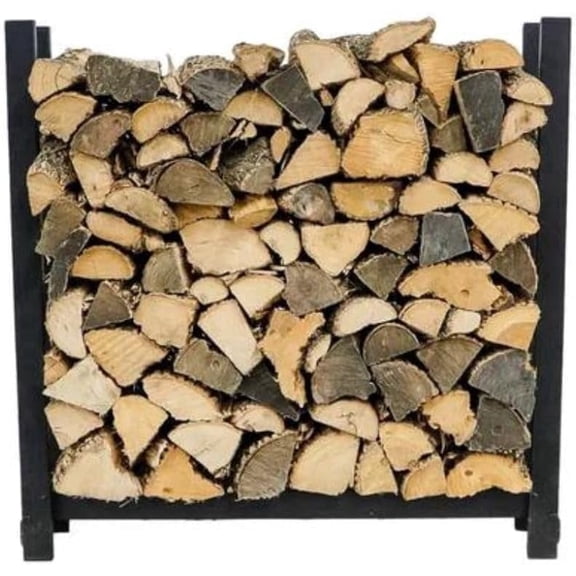 The Woodhaven 2 Foot Indoor Outdoor Black Firewood Rack