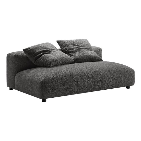 Maklaine Modular Upholstered Fabric Armless Loveseat in Charcoal