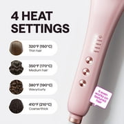 Wavytalk Pro Steam Hair Straightener Brush, Steam Reduces Damage, and Expedites Straightening, Pink