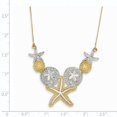 thumbnail image 2 of 14K Rhodium Plated Yellow Gold & Rhodium Diamond Cut Sea Life Necklace 18 Inch, 2 of 2