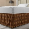 thumbnail image 1 of Aboriginal Bed Skirt, Classic Inspired Pattern with Traditional Flowers Motif, Elastic Bedskirt Dust Ruffle Wrap Around for Bedding Decor, 4 Sizes, Pale Redwood Multicolor, by Ambesonne, 1 of 2