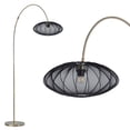 thumbnail image 6 of 77" Large Arc Floor Lamp With Black Mesh Fabric Shade, Modern Curved Overhanging Standing Lamp With Antique Gold, Foot Switch, E26 Socket, Cozy Ambient Glow, Weighted Base, 6 of 13