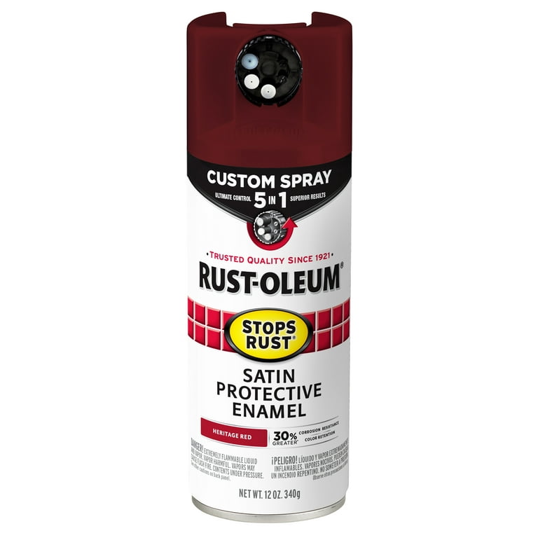 Heritage Red, Rust-Oleum Stops Rust Custom Spray 5 in 1 Satin