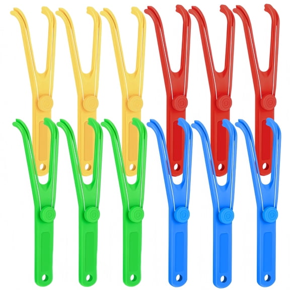 YAKESD Reusable Floss Dispenser Set with 12Pcs Y Shape Dental Floss Holders, 12 Count