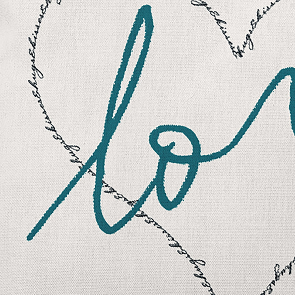 18"x18" Simply Daisy Valentines Love, Hugs & Kisses Poly Indoor/Outdoor Pillow, Teal Qty 1