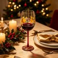 thumbnail image 4 of OCCOA Colorful Painted Christmas Wine Glass Festive Stemware Gift Boxed Art Goblet for Party Home Table Decor Gift Xmas Present, B, 4 of 6