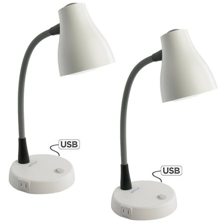 verilux 2 pack natural spectrum desk lamp with usb charging port