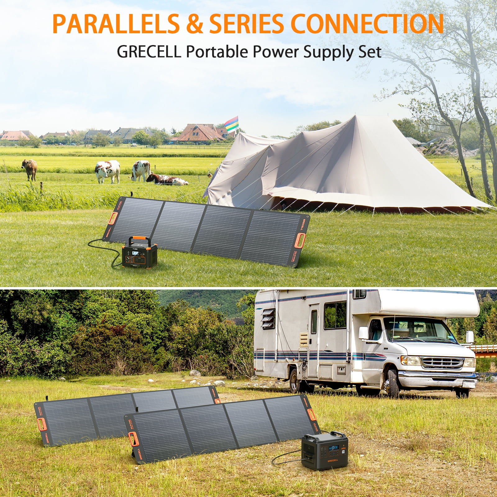 200W Portable Solar Panel for Power Station Foldable Solar Charger IP65 Waterproof Solar Panel Kit for Outdoor RV Camping Blackout