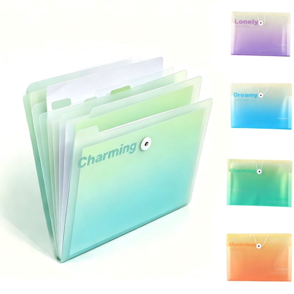Ouuluon 5 Pocket Paper Organizer, Waterproof Classifiable File Holder, 13x10x2in A4 File Organizers for Office Home
