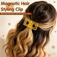 thumbnail image 5 of Transparent Magnetic Hair Claw Clip,No-Slip Square Strong Grip Comfortable Non-Pulling Hair Clip Lightweight Styling Accessory for All Hair Types Daily Use,Yellow, 5 of 7