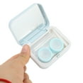 thumbnail image 4 of Unique Bargains 1 Set Contact Lens Case Flower Rectangular Lens Storage Case Blue, 4 of 5
