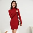 thumbnail image 4 of MRMT-vestidos de cuello alto para mujer, de Color sólido vestido ajustado, bolso de punto ajustado a la cadera, novedad de 2024, 4 of 7