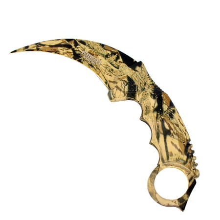 Defender Xtreme Karambit Necklace Hunting Knife Desert Camo Color With