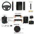 thumbnail image 6 of Jeiento Hippie Mushroom Car Seat Cover Full Set of 15 Steering Wheel Protector Auto Seatbelt Pads Cup Coaster Trash Can Air Vent Storage Box Rear View Mirror Cover Coasters Keychain, 6 of 7