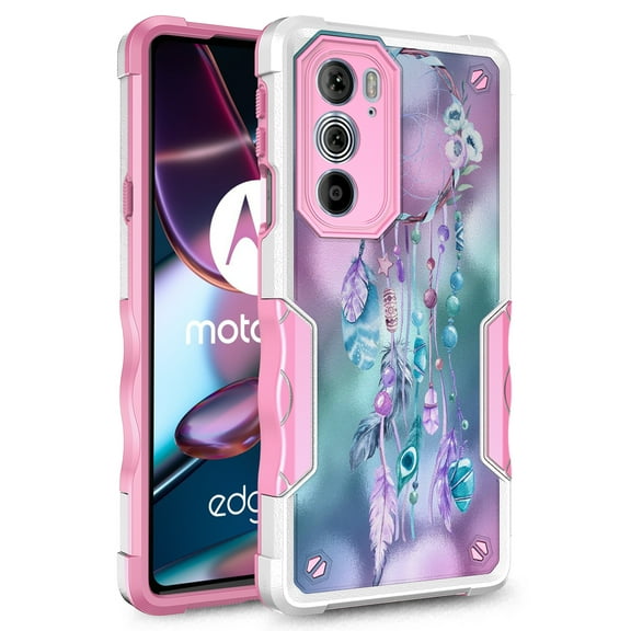 Rosebono Compatible With Motorola Moto G60/G60S Case, Hybrid Dual Layer Graphic Design Pattern Heavy Duty Protection Case For Motorola Moto G60/G60S (Dream Catcher)
