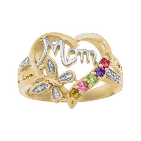 Personalized Family JewelryBlankBirthstone Blessing Mother's Ring available in Sterling Silver, Gold and White (Best Mothers Day Rings)