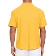 thumbnail image 3 of INSPIRE CHIC Men's Camp Collar Button Down Short Sleeve Hollow Texture Knit Shirts 3XL Yellow, 3 of 6