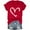 Red, variant on ALLLIST Women's Tops Plus Size Going Out V Neck Short Sleeve Tee Shirts Trendy Black Love Heart Blouse for Women