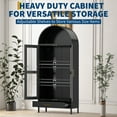 thumbnail image 5 of Tall Arched Storage Display Cabinet - 73 Inch Arch Bookshelf with Glass Doors, Shelves and Drawers - Modern Accent Cabinet for Living Room, Dining Room, 5 of 6