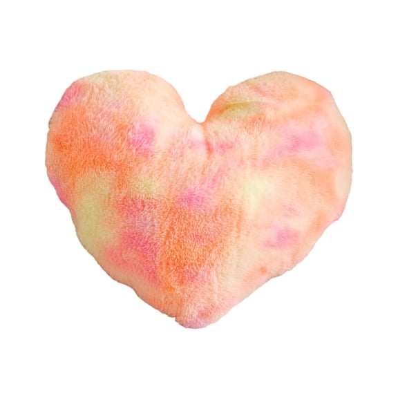 Mecorevxz Heart-Shaped Lint Pillow Soft Decorative Cushion Valentines Gift Cozy Throw Pillow for Sofa Bed Bedroom Home Decor(Orange)